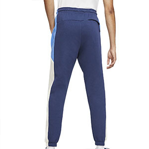 Pantalón Nike Sportswear - Pantalón largo de algodón Nike para calle - azul marino - trasera