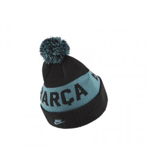 Gorro Nike Barcelona Beanie UCL - Gorro de invierno Nike del FC Barcelona - negro y verde turquesa - trasera