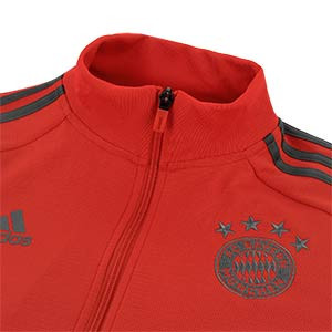 adidas Bayern chándal 18 2019 - Chándal adidas del Bayern de Munich 2018 2019 - rojo y gris - detalle cuello