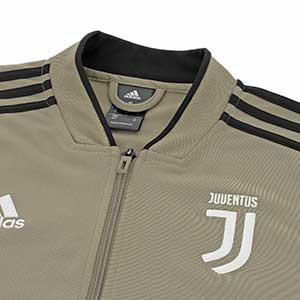 Chándal adidas paseo Juve PES 2018 2019 - Chándal de paseo adidas Juventus 2018 2019 - beige y negro - detalle cuello