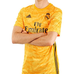 Camiseta adidas Madrid Courtois 2019 2020 - Camiseta portero Thibaut Courtois adidas Real Madrid 2019 2020 - dorada - frontal