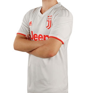 Camiseta adidas 2a Juve Ronaldo 2019 2020 - Camiseta Ronaldo segunda equipación adidas Juventus 2019 2020 - blanca y roja - frontal