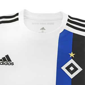 Camiseta adidas Hamburgo 2019 2020 - Camiseta adidas primera equipación Hamburgo 2019 2020 - blanca - detalle cuello