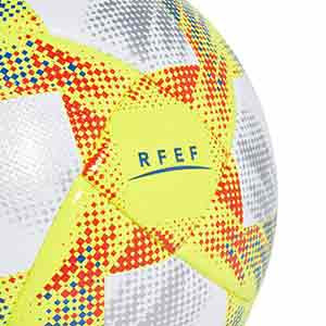 Balón adidas RFEF Competition - Balón de fútbol de la Real Federación Española de Fútbol - blanco y amarillo - detalle