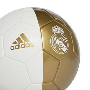 Balón adidas Real Madrid Talla Mini - Balón de fútbol adidas Real Madrid 2019 2020 talla mini - blanco y dorado - detalle