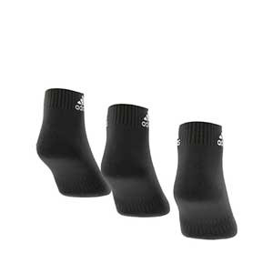 Calcetines tobilleros adidas Cushioned 3pp - Pack 3 calcetines tobilleros adidas - negros - trasera