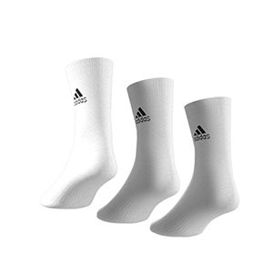 Calcetines media caña adidas Light Crew 3 pares - Pack 3 calcetines de media caña adidas - blancos - trasera