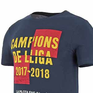 Camiseta FC Barcelona Campeón Liga 17-18 - Camiseta de algodón Nike FC Barcelona Campeón Liga 2017 - 2018 - Azul Marino - frontal