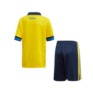 Equipación adidas Suecia niño pequeño 19 2020 - Conjunto infantil 1-6 años primera equipación selección sueca 2019 2020 - amarillo y azul marino - trasera