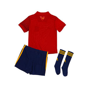 Equipación adidas España niño pequeño 2019 2020 - Conjunto infantil 1-6 años primera equipación selección española 2019 2020 - rojo y azul marino - trasera