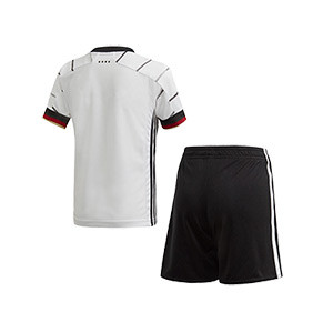 Equipación adidas Alemania 2019 2020 - Conjunto infantil 1-6 años primera equipación selección alemana 2019 2020 - blanca y negra - trasera