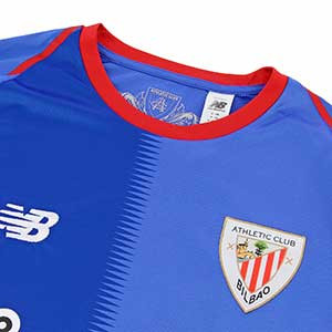 Camiseta New Balance 2a Athletic Bilbao 2018 2019 - Camiseta oficial segunda equipación del Athletic Club Bilbao 2018 - 2019 - azul - detalle cuello