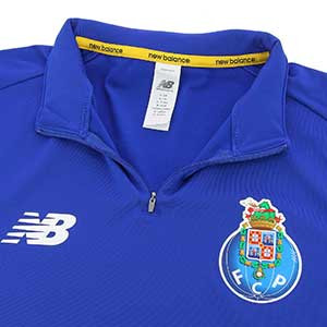 Sudadera New Balance Porto entreno 2019 2020 - Sudadera entrenamiento New Balance Porto 2019 2020 - azul - detalle cuello