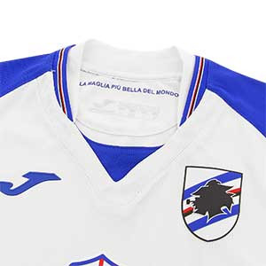 Camiseta Joma 2a Sampdoria 2019 2020 - Camiseta segunda equipación Sampdoria Joma 2019 - 2020 - blanca y azul - cuello