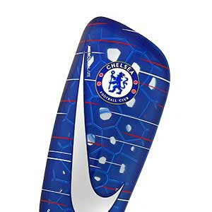 Nike Mercurial Lite Chelsea 18 - 19 - Espinilleras Nike Chelsea 2018 2019 con mallas de sujeción - azules - detalle