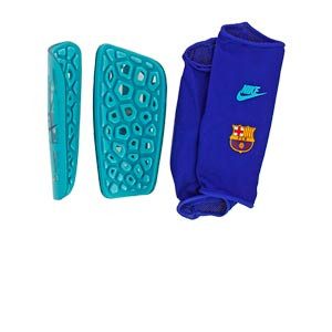 Nike Barcelona Mercurial Lite - Espinilleras Nike FC Barcelona con mallas de sujeción - verdes turquesa - trasera