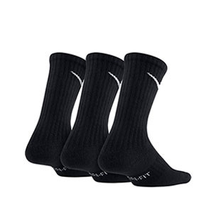 Pack calcetines media caña Nike Cushion Crew niño - Pack de 3 calcetines Nike Cushion Crew media caña - negros - Trasera