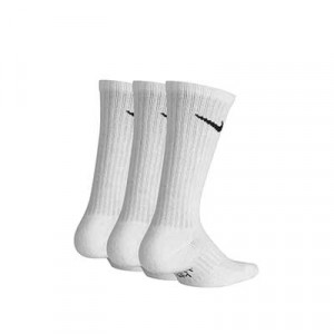 Pack calcetines media caña Nike Cushion Crew niño - Pack de 3 calcetines infantiles Nike Cushion Crew media caña - blancos - trasera