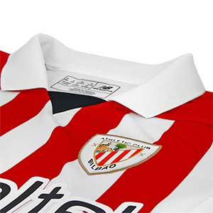 Camiseta mujer Athletic Club 17-18 - Camiseta para mujer 1a equipación Athletic de Bilbao 2017 - 2018 - Rojo / Blanco - detalle escudo