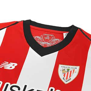 Camiseta mujer Athletic Club 18 - 19 - Camiseta mujer primera equipación Athletic Club 2018 - 2019 - Rojo / Blanco - detalle cuello