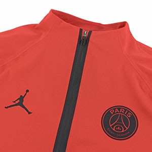 Sudadera Nike PSG UCL entreno 18 2019 Strike - Sudadera de entrenamiento repelente al agua y al viento PSG UCL 2018 2019 - roja - detalle cuello