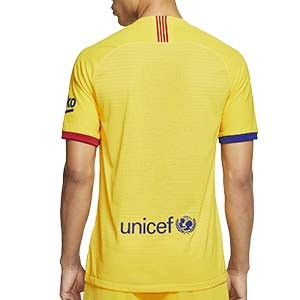 Camiseta Nike Barcelona 2a Vapor Match 2019 2020 - Camiseta Nike auténtica segunda equipación FC Barcelona 2019 2020 - amarilla - trasera