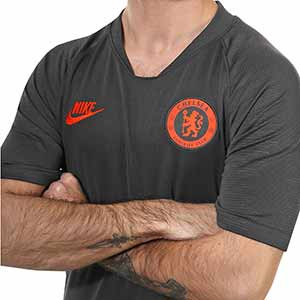 Camiseta Nike Chelsea entreno UCL 19 2020 Dry Strike - Camiseta de manga corta de entrenamiento Nike Chelsea Champions League 2019 2020 - gris oscuro - detalle