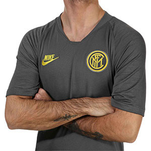 Camiseta Nike Inter entreno UCL 19 2020 Strike - Camiseta manga corta entrenamiento Champions Inter de Milán 2019 2020 - gris - cuello