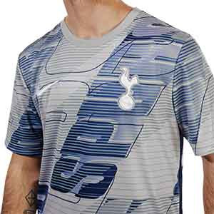 Camiseta Nike Tottenham pre-match 2019 2020 - Camiseta pre partido Nike Tottenham Hotspur 2019 2020 - gris y azul - detalle cuello