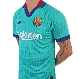 Camiseta Nike Messi 3a Barcelona 2019 2020 Stadium - Camiseta Leo Messi Nike tercera equipación FC Barcelona 2019 2020 - verde turquesa - frontal