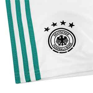 Short adidas 2a Alemania 18 2019 - Pantalón corto segunda equipación selección alemana 2018 - blanco - detalle escudo