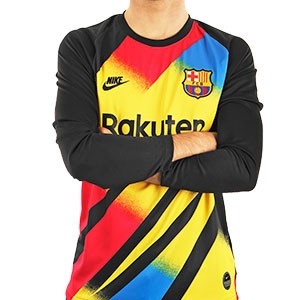 Camiseta Nike Barcelona Ter Stegen 19 20 Champions - Camiseta Marc-André ter Stegen Nike FC Barcelona Champions 2019 2020 - amarilla y negra - frontal