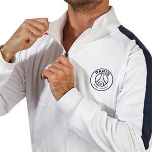 Chaqueta chándal Nike I96 PSG himno UCL 2019 2020 - Chaqueta chándal del himno Nike Paris Saint Germain Champions League 2019 2020 - blanca - detalle