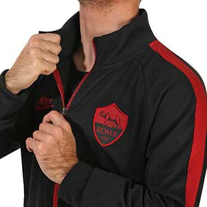 Chaqueta Nike AS Roma himno I96 19 2020 Champions - Chaqueta chándal del himno Champions League Nike AS Roma 2019 2020 - negra y roja - detalle cuello