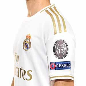 Camiseta adidas R Madrid Champions 2019 2020 - Camiseta adidas primera equipación Real Madrid Champions 2019 2020 - blanca - detalle 