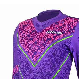 Camiseta portero mujer Rinat Etnik - Camiseta de mujer de portero con manga larga acolchada Rinat - Azul / Rosa - detalle