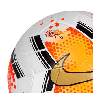 Balón Nike Super Liga China 2020 Strike talla 5 - Balón de fútbol Nike de la Super Liga China 2020 de talla 5 - blanco y naranja - detalle