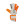 Rinat Egotiko Quantum Pro - Guantes de portero profesionales Rinat corte Negative-Roll - blancos y naranjas - frontal derecho