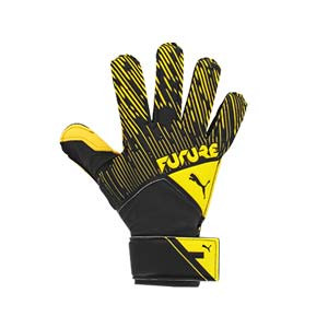 Puma Future Grip 4 RC - Guantes de portero Puma corte positivo - negros y amarillos - derecho