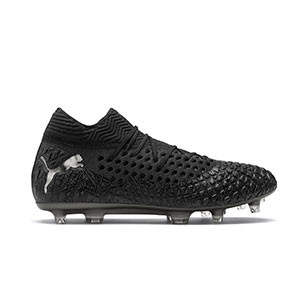 Puma Future 4.1 Netfit FG/AG - Botas fútbol tobillera Puma FG/AG césped natural o artificial - negras - pie derecho