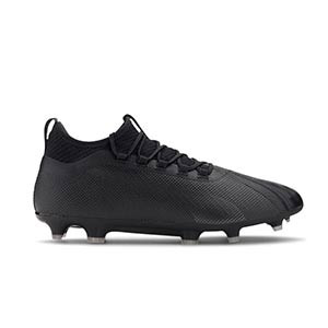 Puma One 20.2 FG/AG - Botas fútbol de piel Puma FG/AG césped natural o artificial - negras - pie derecho