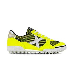 Munich G3 Genius 701 - Zapatillas de fútbol multitaco Munich suela turf - amarillo flúor - derecho