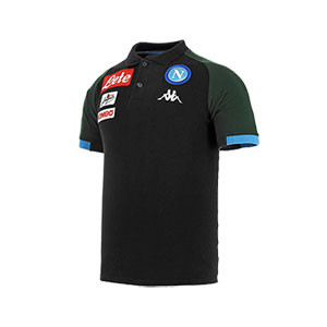 Polo Kappa Nápoles 2018 2019 - Polo de paseo Kappa del Nápoles para la temporada 2018 2019 - negro y verde - frontal