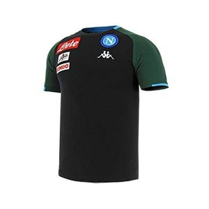 Camiseta Kappa Nápoles presentación 2018 2019 - Camiseta de presentación pre-match del SSC Napoli 2018 2019 - negro y verde - frontal