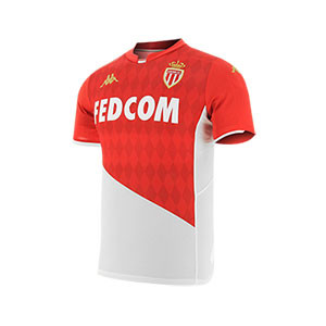 Camiseta Kappa AS Mónaco 2019 2020 - Camiseta primera equipación Kappa AS Monaco 2019 2020 - blanca y roja - frontal