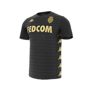 Camiseta Kappa 2a AS Mónaco 2019 2020 - Camiseta segunda equipación Kappa AS Monaco 2019 2020 - negra - frontal