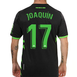 Camiseta Kappa 2a Real Betis Joaquín 2019 2020 - Camiseta Joaquín Sánchez segunda Real Betis Balompié 2019 2020 - negra - trasera