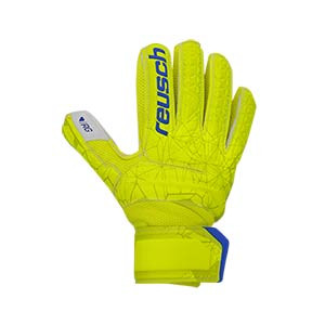 Reusch Fit Control RG Open Cuff FS Jr - Guantes portero infantiles protecciones Reusch corte Expanse Cut - amarillos flúor - frontal derecho