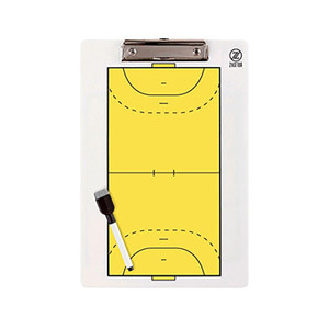 Pizarra entrenador fútbol sala Zastor 34x23 cm - Pizarra de doble cara para entrenador de fútbol sala Zastor - amarilla - frontal