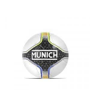 Balón Munich Hera Indoor RFEF Talla futsal - Balón de fútbol sala Munich Federació Catalana de Futbol talla 55 cm - blanco y negro - frontal